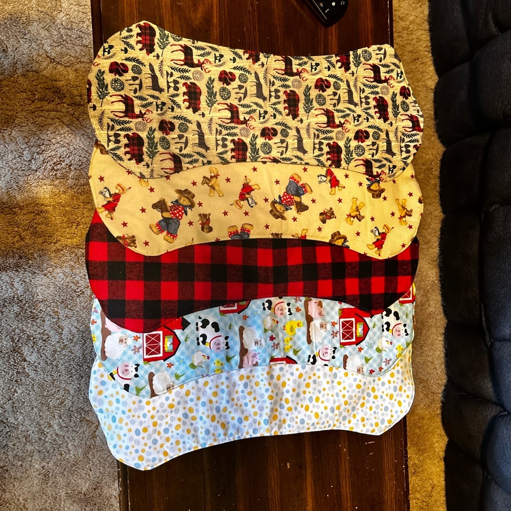 Charming Kids Bib Collection - Red, Yellow, Blue